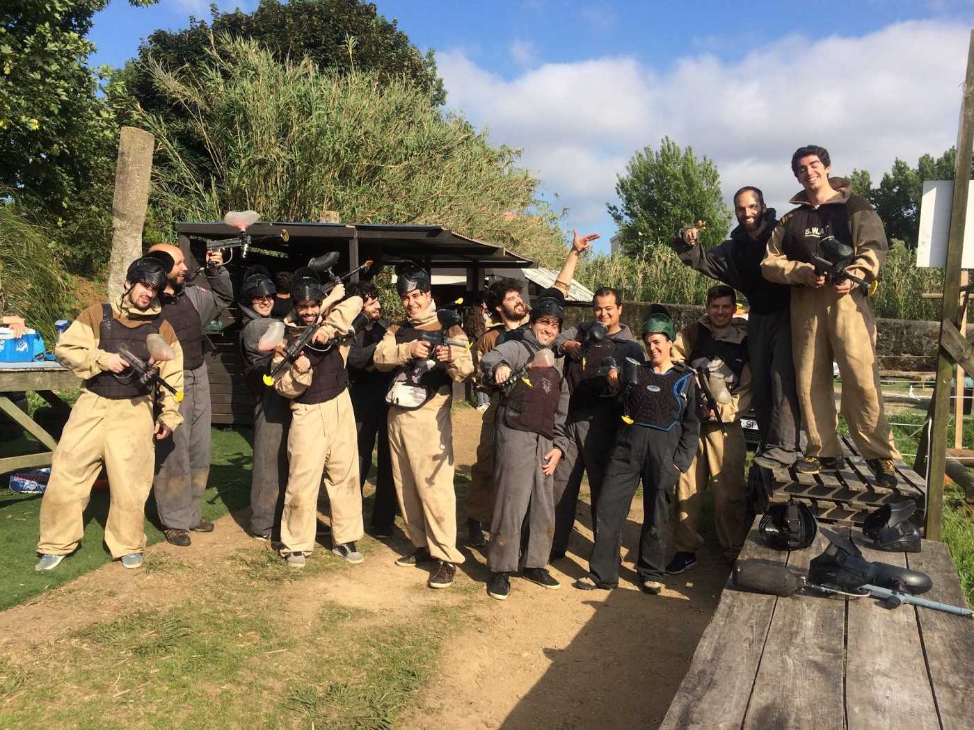 The Glazed team all geared up for a paintball match